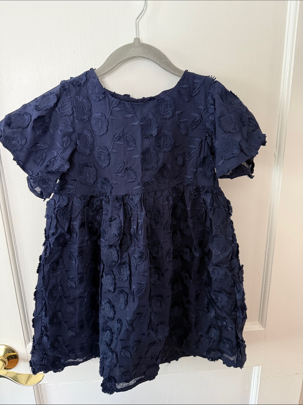 Janie and Jack Navy Floral Appliqué Party Dress